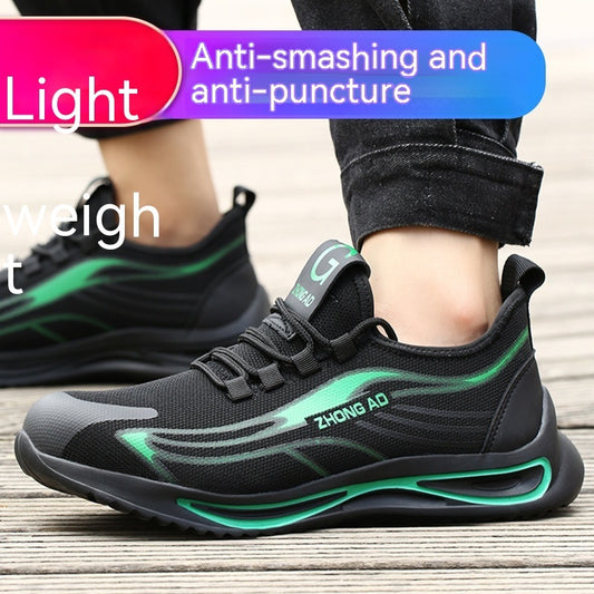 Men's Fashion Anti-smashing And Anti-penetration Fly knit Protective Shoes