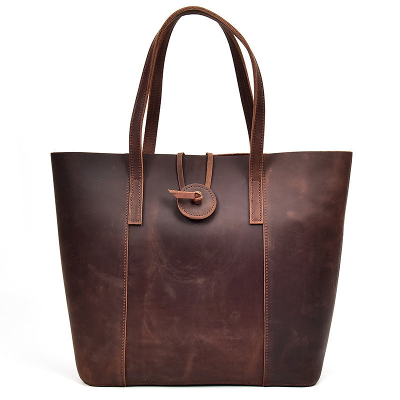 Women Genuine Leather Handbag Crazy Horse Leather Clutch Tote Bags Designer