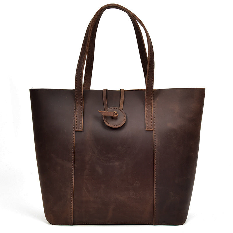 Women Genuine Leather Handbag Crazy Horse Leather Clutch Tote Bags Designer