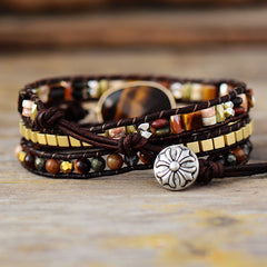 Egg Shaped Tiger's Eye Natural Stone Bracelet