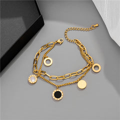 Light Luxury Roman Numeral Pendant Bracelet
