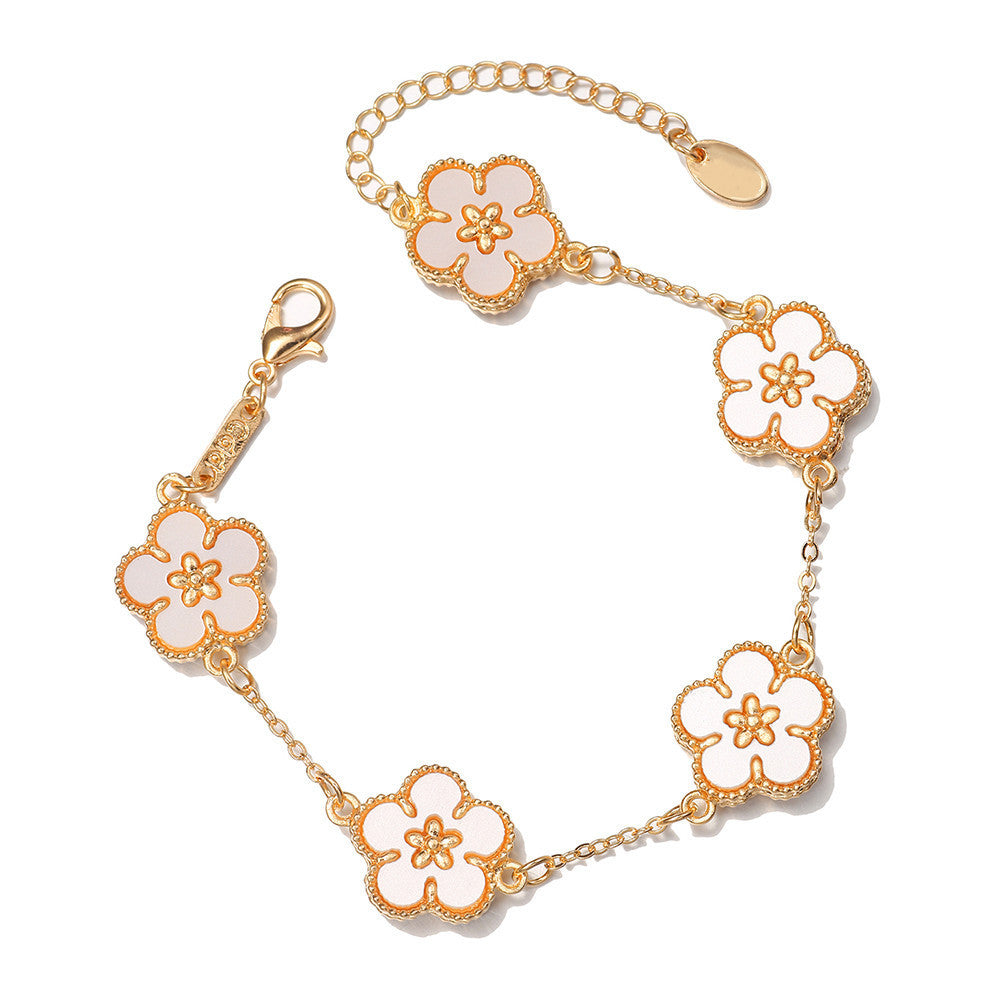 Creative Plum Blossom Double-sided Imitation More Than Fritillary Flower Bracelet Summer Temperament Women's Bracelet