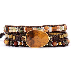 Egg Shaped Tiger's Eye Natural Stone Bracelet