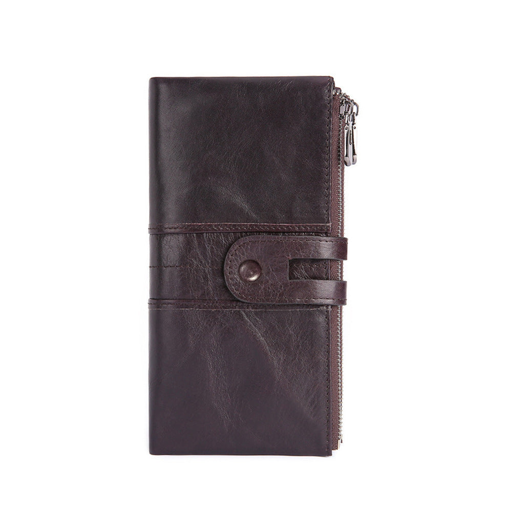 Leather lady vertical wallet cowhide card holder
