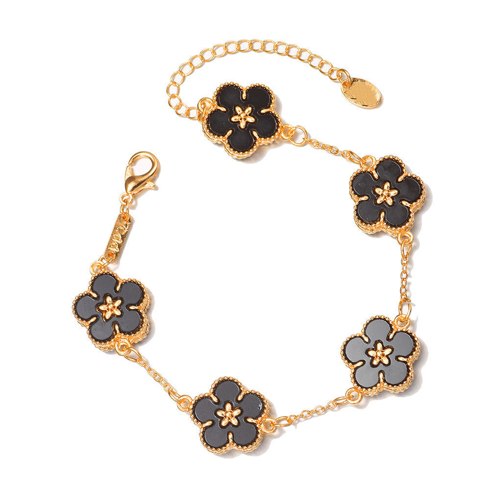Creative Plum Blossom Double-sided Imitation More Than Fritillary Flower Bracelet Summer Temperament Women's Bracelet