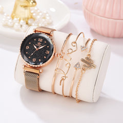 Women Watches Starry Sky Magnet Buckle Bracelet Wrist watch Roman Numeral Simple Clock Gift