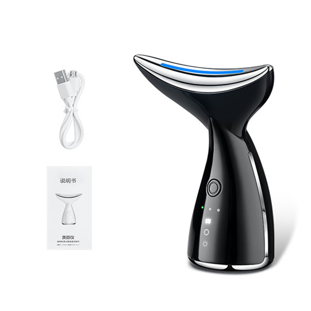 EMS Microcurrent Neck Face Beauty Device With 3 Colors LED Photon Therapy Skin Tighten