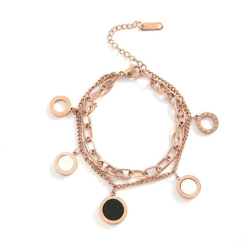Light Luxury Roman Numeral Pendant Bracelet