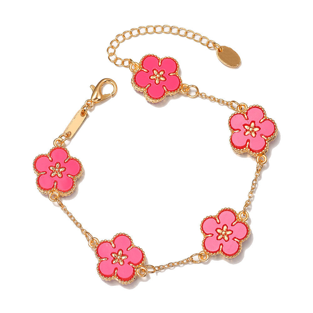 Creative Plum Blossom Double-sided Imitation More Than Fritillary Flower Bracelet Summer Temperament Women's Bracelet