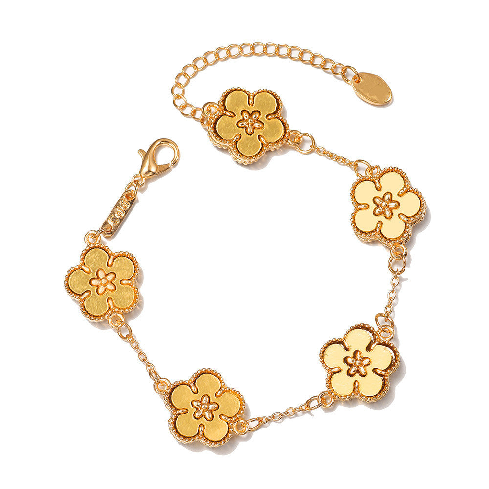 Creative Plum Blossom Double-sided Imitation More Than Fritillary Flower Bracelet Summer Temperament Women's Bracelet