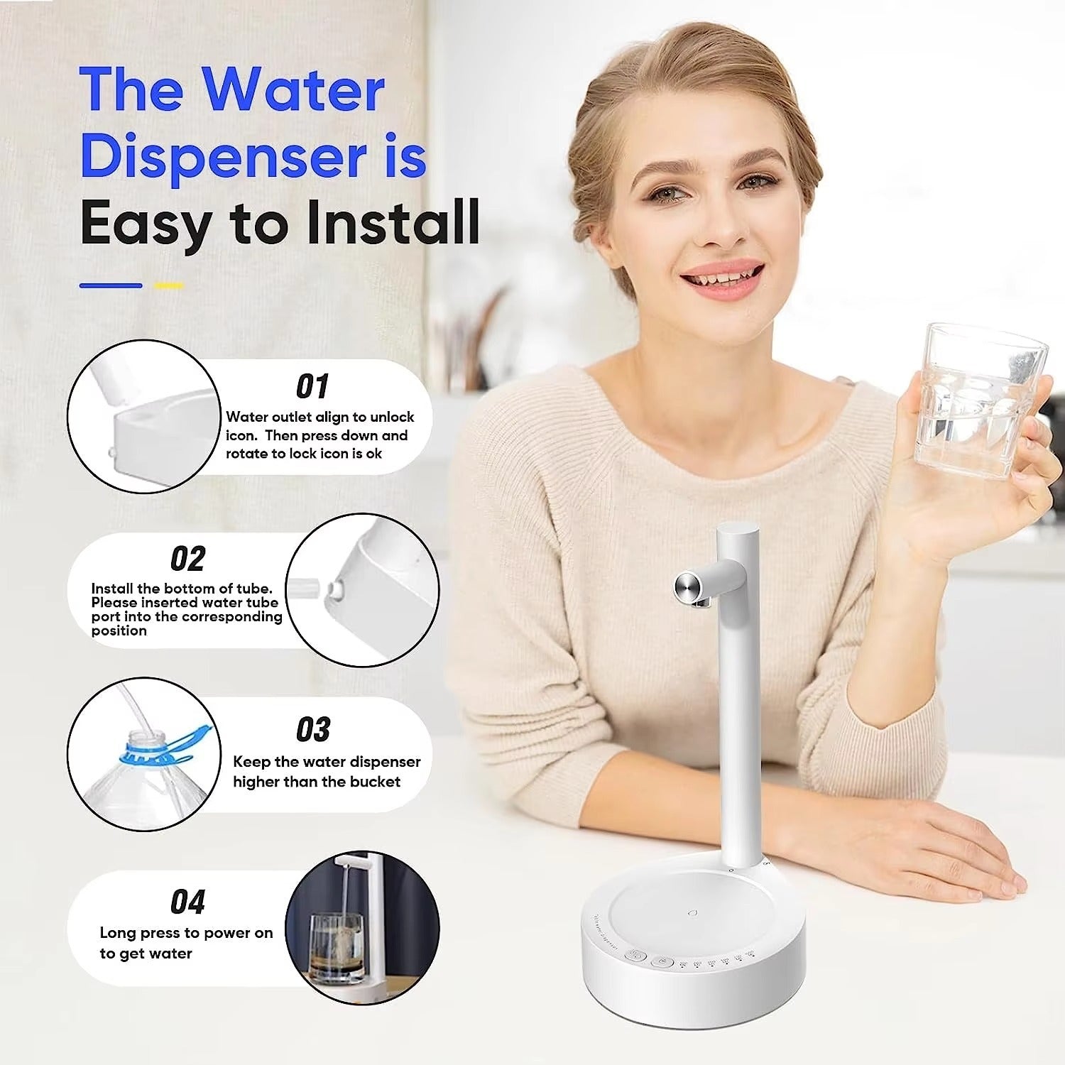 Desktop Water Bottle Dispenser, Smart Table Water Dispenser