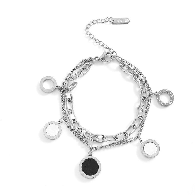 Light Luxury Roman Numeral Pendant Bracelet