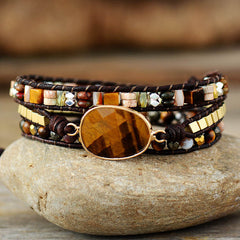 Egg Shaped Tiger's Eye Natural Stone Bracelet