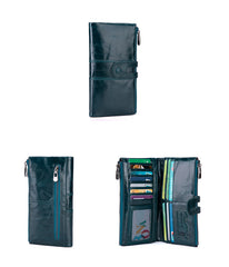 Leather lady vertical wallet cowhide card holder