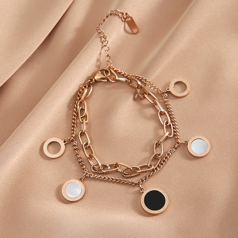 Light Luxury Roman Numeral Pendant Bracelet