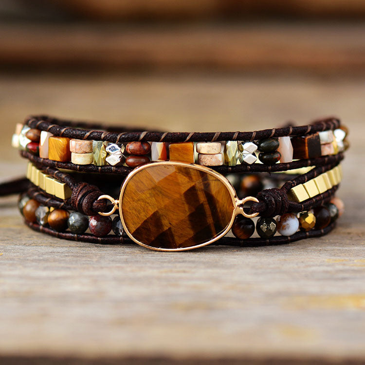 Egg Shaped Tiger's Eye Natural Stone Bracelet