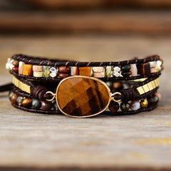 Egg Shaped Tiger's Eye Natural Stone Bracelet