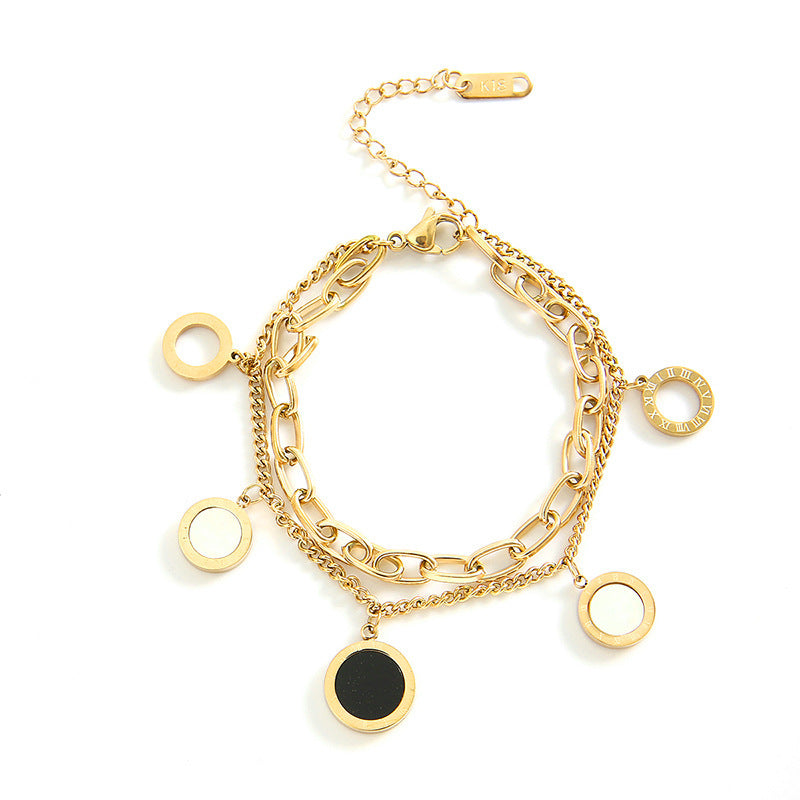 Light Luxury Roman Numeral Pendant Bracelet