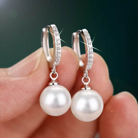 Pearl Earrings | Natural Freshwater Silver Pearl Earrings