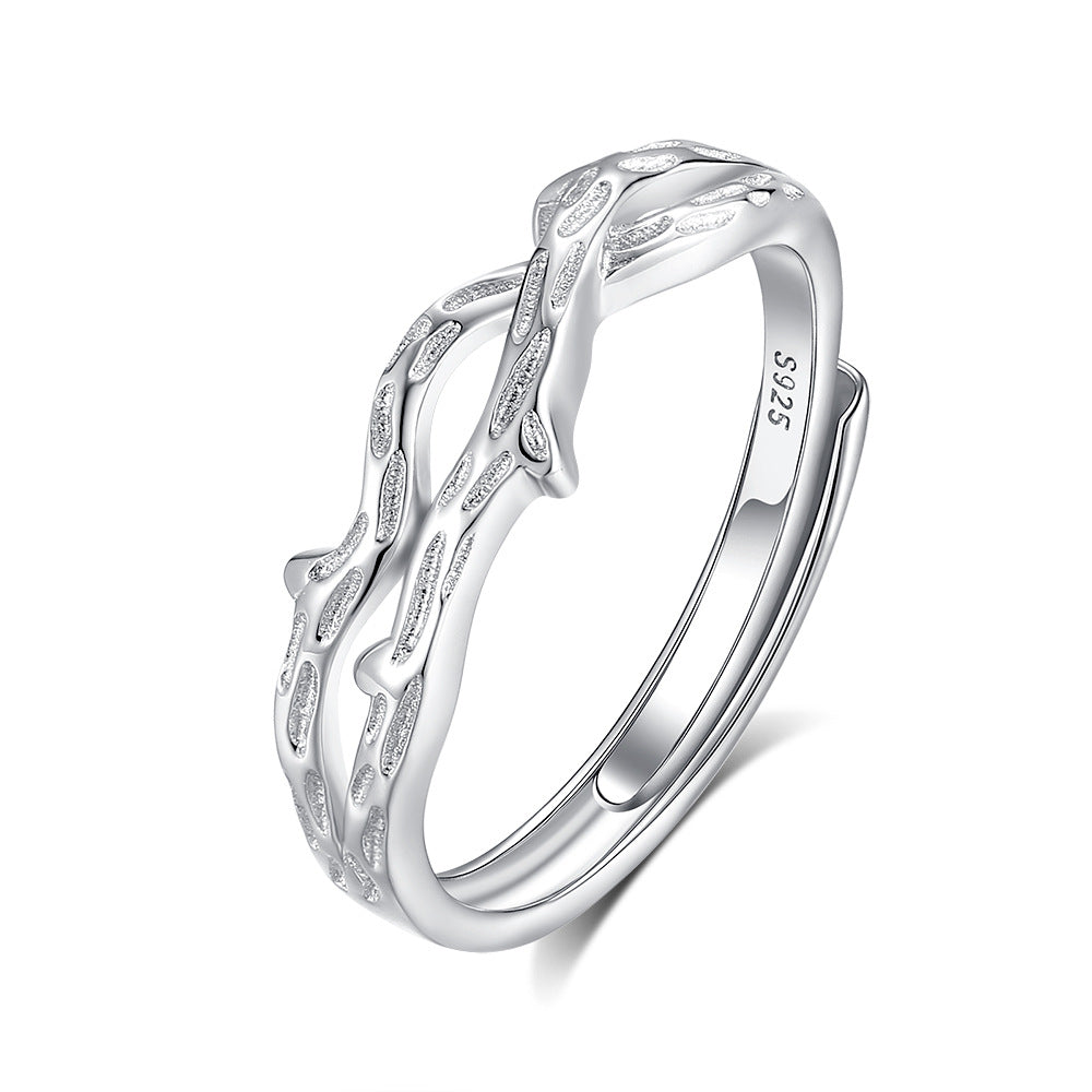 S925 Sterling Silver Couple's Lianzhi Ring