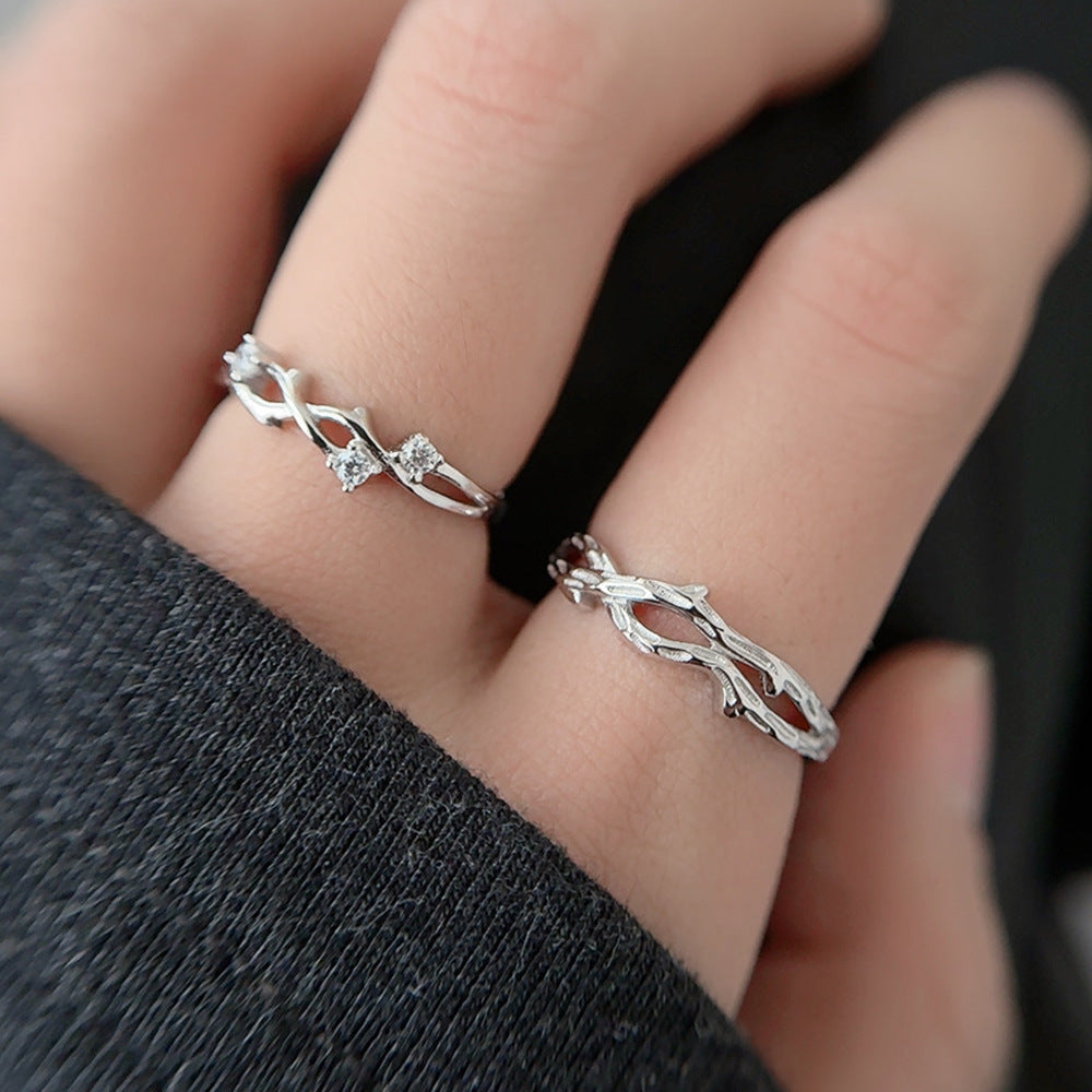 S925 Sterling Silver Couple's Lianzhi Ring