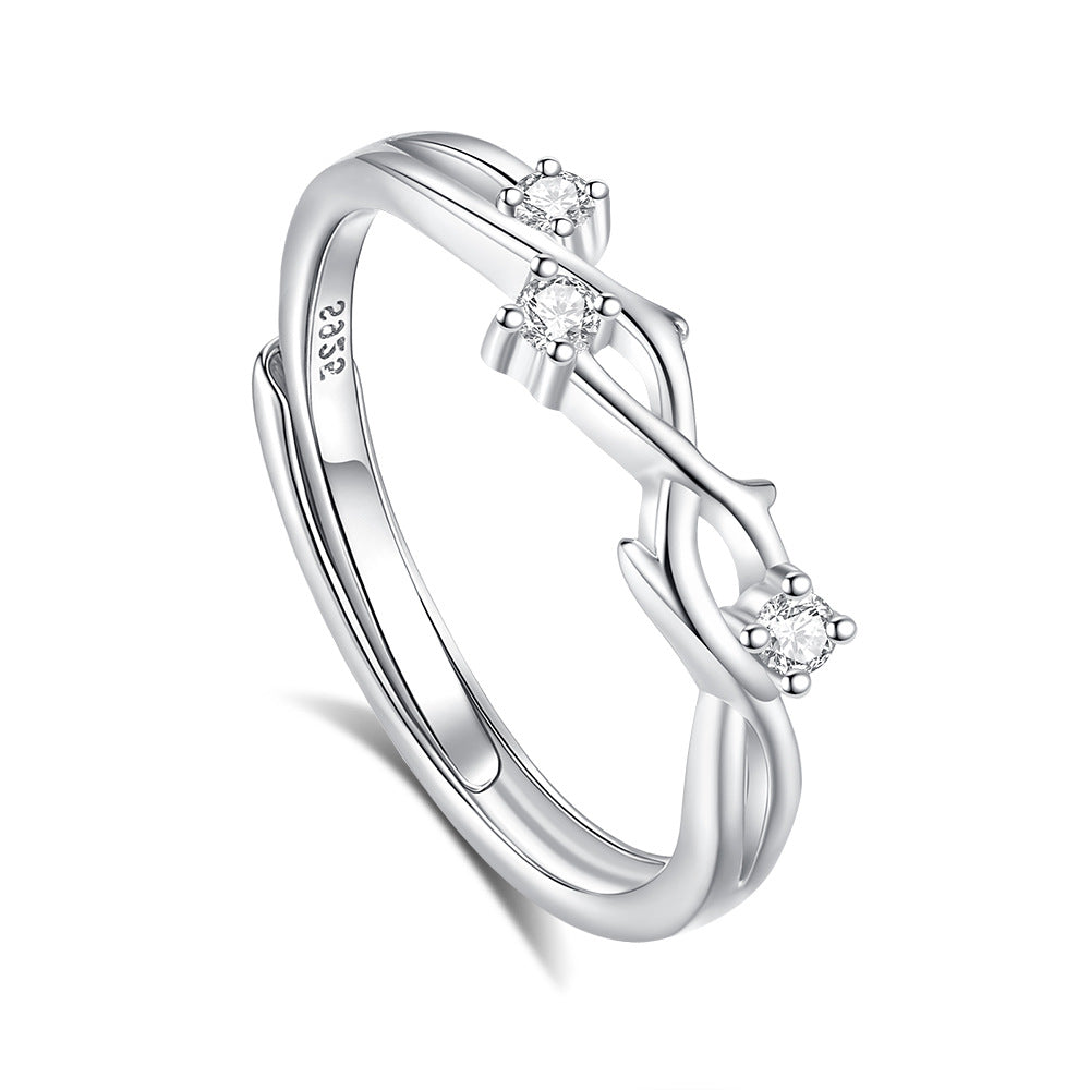 S925 Sterling Silver Couple's Lianzhi Ring