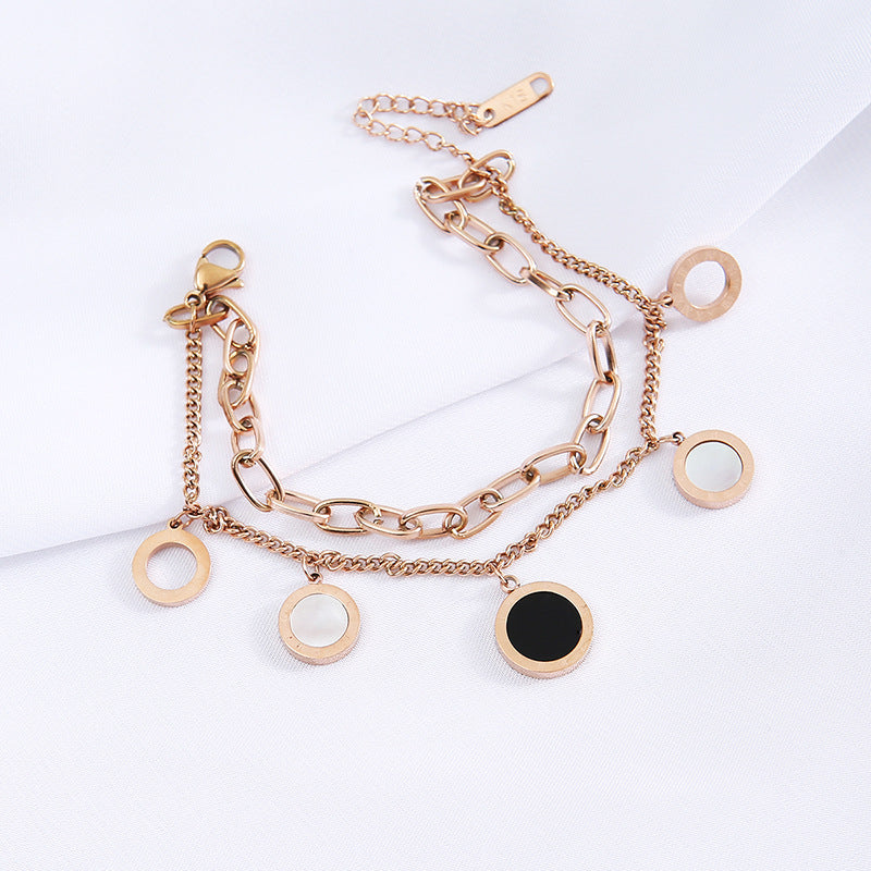 Light Luxury Roman Numeral Pendant Bracelet