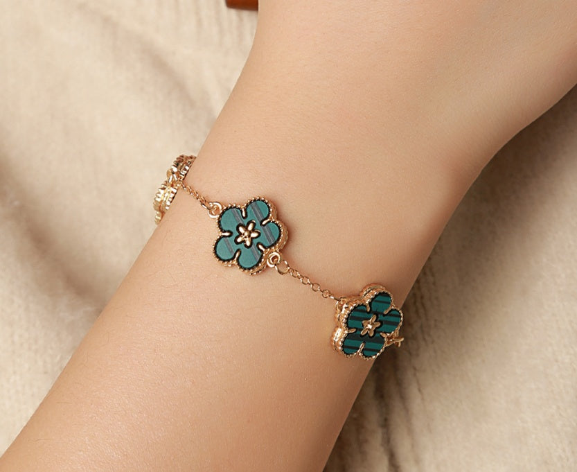 Creative Plum Blossom Double-sided Imitation More Than Fritillary Flower Bracelet Summer Temperament Women's Bracelet