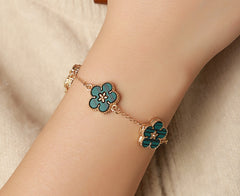 Creative Plum Blossom Double-sided Imitation More Than Fritillary Flower Bracelet Summer Temperament Women's Bracelet
