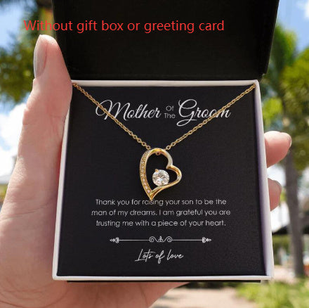 Necklace Women's Clavicle Chain Simple Love Pendant Heart Of Eternity Diamond Heart-shaped Necklace