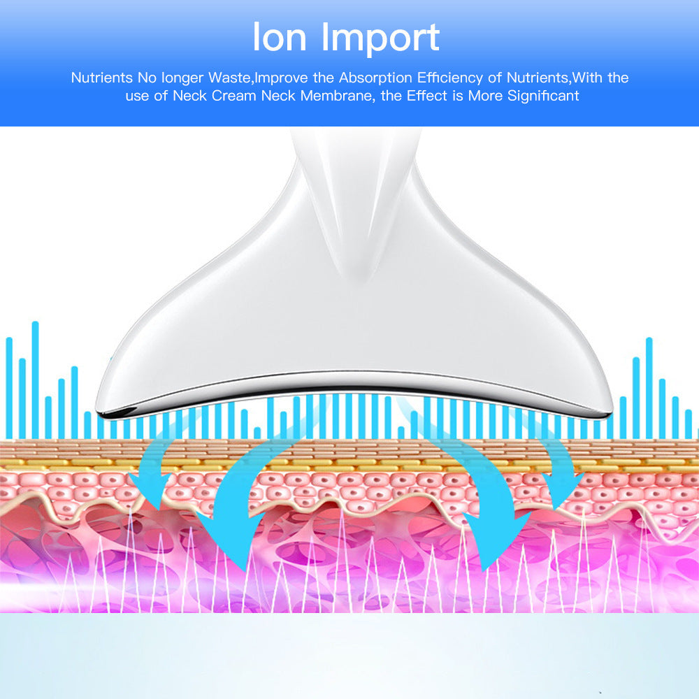 EMS Microcurrent Neck Face Beauty Device With 3 Colors LED Photon Therapy Skin Tighten