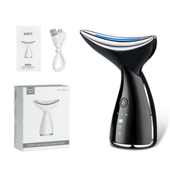 EMS Microcurrent Neck Face Beauty Device With 3 Colors LED Photon Therapy Skin Tighten